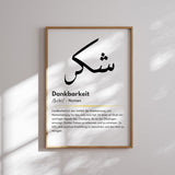 Shukr Poster – Schwarz-Weiß