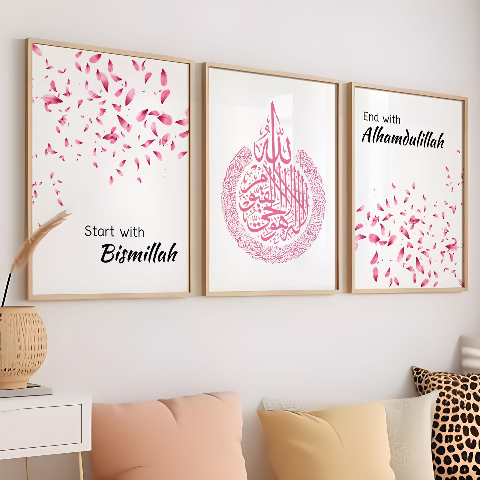 Bismillah · Ayat al-Kursi · Alhamdulillah 3er-Set (Rosa) – Ansicht 4