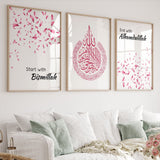 Bismillah · Ayat al-Kursi · Alhamdulillah 3er-Set (Rosa)